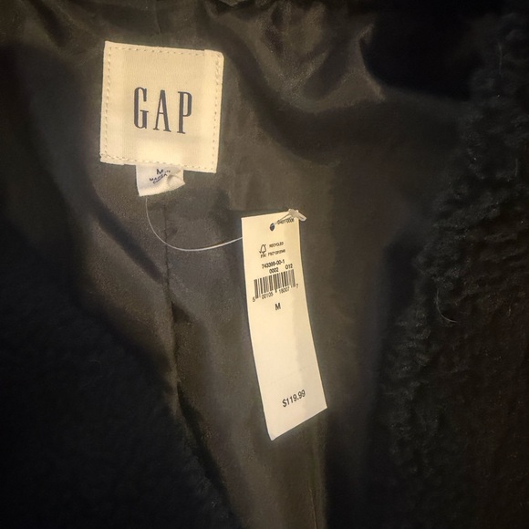 GAP Black Faux Fur Coat - Picture 2 of 3